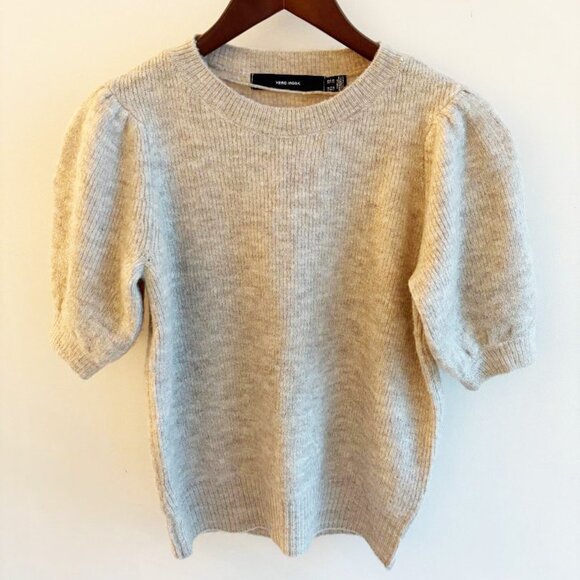 Vero Moda Lefile Puff Sleeve 'Birch Melange' Sweater - Picture 2 of 7